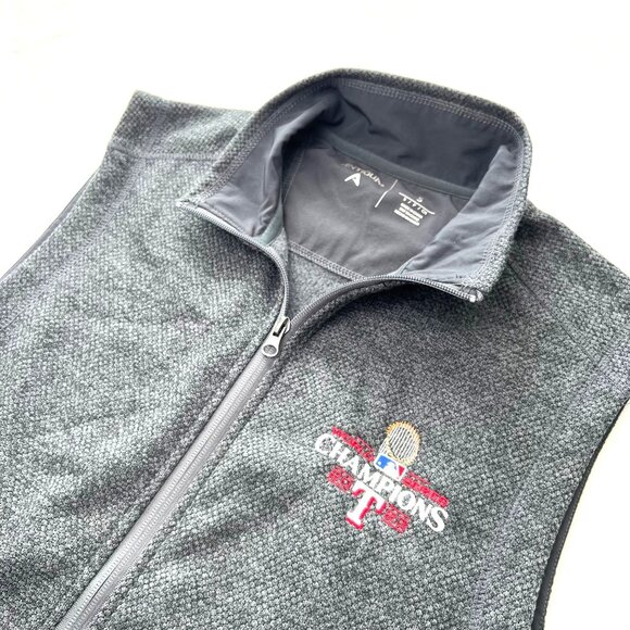 Texas Rangers 2023 World Series Champions Antigua Mens S Gray Fleece Vest Logo - Picture 1 of 10